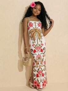 Travachic KIDS 少女碎花无袖休闲夏季连衣裙 - 彩色 - 查看 9