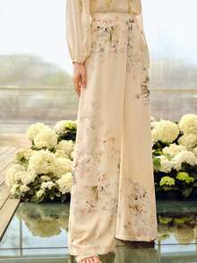 MOTF PREMIUM WOMEN'S PRINTED WIDE LEG PANTS, SPRING/SUMMER - Apricot - View 5