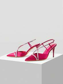 MOTF TACONES DE AGUJA ELEGANTES CON DECORACIÓN DE RHINESTONES - Burdeos - Ver 2