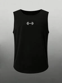 Manfinity Sport Corelite Completo sportivo da uomo con canotta e pantaloncini con stampa di manubri - nero - Visualizzare 4