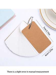 4PCS, White Hard Card Sms Small Card High Punched Learning Paper Card, With Iron Ring Web Greeting Index Card, Stainless Steel Binder Blank Bookmark Card, 100 Blank Card Paper, Used For Note Taking And Office Work, Memory Learning Office Supplies Learning Note Card, Multiple Colors - Multicolor - View 2