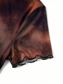 Ellevyn Vestido midi elegante de mujer con cuello redondo, plisado y cintura con efecto teñido anudado, adecuado para fiestas y reuniones - Multicolor - Ver 5