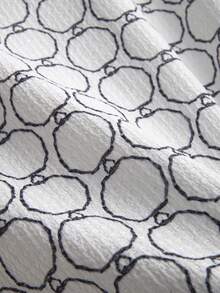 Manfinity RSRT 男士夏季休闲度假风全印花短袖衬衫 - 白色 - 查看 5