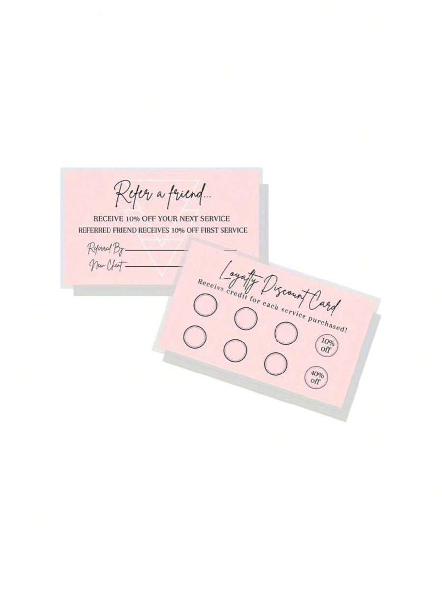 50 Thẻ Khuyến Mãi & Giảm Giá Khách Hàng Thân Thiết, Thiết Kế Màu Hồng Pastel, Đồ Dùng Học Tập, Đồ Dùng Học Tập - Mã trung bình - Xem 1