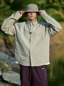 DAZY Mint Green Casual Long Sleeve Shirt For Men, Spring - Green - View 7