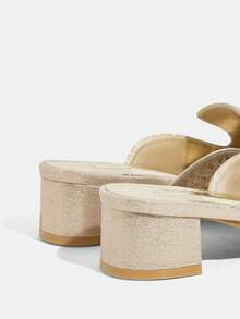 CUCCOO TILAWA Sandales à talons hauts de mode polyvalentes pour soirée, à bout carré, ornées de strass dorés et à carreaux, à talon bas et à bout ouvert - Doré - Voir 11