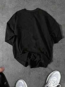 Sport MetroGents Áo thun thể thao tay ngắn dáng rộng in hình cánh chim dành cho nam - màu đen - Xem 5