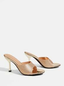 CUCCOO TILAWA Dammode Dagliga Slip-On Högklackade Sandaler - Ljusguld - Visa 12