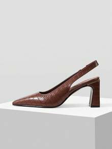 MOTF ZAPATOS DE MUJER CON TACÓN GRUESO Y PUNTA CERRADA - Café integral - Ver 7