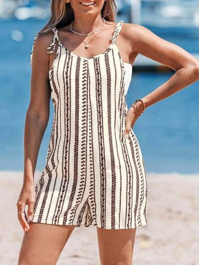 SHEIN LUNE Women's Casual Geometric Print Jumpsuit