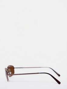 MUSERA Gafas cuadradas con tinte oscuro para playa, verano, festivales y uso diario - Marrón - Ver 2