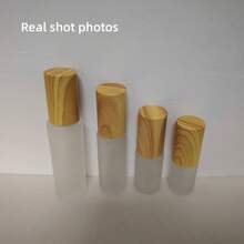 1PC Frosted Glass Empty Jar Pot Spray Bottle Cosmetic Lotion Containers Wood Grain Lid Travel Refillable Bottles, Perfume Bottle - Multicolor - View 16