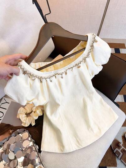 Resyla Casual dameshemd met hangerdecoratie