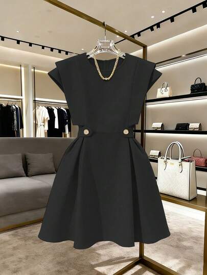 GlowEve Vestido corto elegante y romántico para vacaciones, trabajo y uso diario