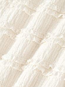 SHEIN MOD Apricot Textured Open Back Bowknot Tie Dress - Apricot - View 3