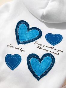 PETSIN 1 件宠物狗猫通用蓝色情书图案印花白色休闲时尚狗狗连帽卫衣 - 白色 - 查看 3