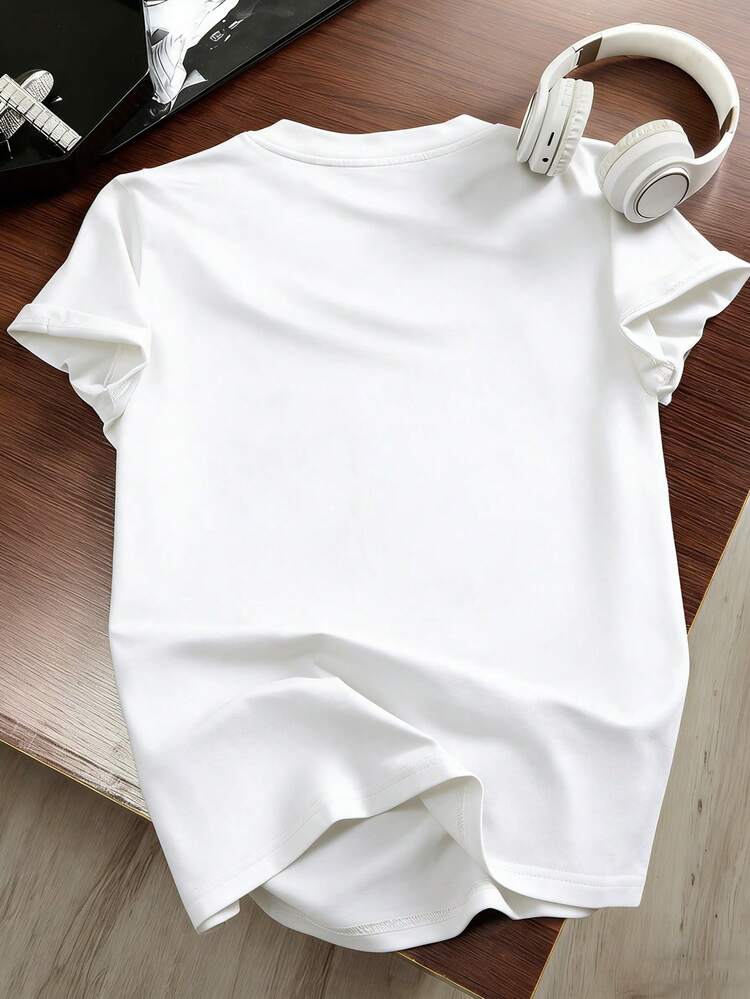 Women's Summer Fashion Vacation Beach Festival Casual Versatile Black Short Sleeve Carnival Pattern T-Shirt