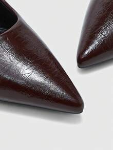 CUCCOO BIZCHIC Women's Fashionable Elegant Party Pointed Toe Pumps - Chestnut Brown - View 8