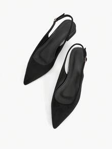 2025年秋季时尚简约风格女士金色裂纹图案粗跟平底鞋，3厘米舒适透气凉鞋情人节 - 黑色 - 查看 10