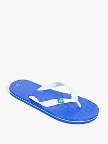 Grefit Color Matching Printed Flat-Bottomed Beach Flip-Flops, Suitable For Indoor And Outdoor Wear, Beach T-Slippers, Light And Comfortable, Non-Slip, Suitable For Outdoor Walking, Street Fashion, Multi-Functional Flat-Bottomed Slippers, Suitable For Indoor And Outdoor Wear, Tropical Style In Vacation Season, Solid Color Design, Suitable For Spring And Summer, Back-To-School Season Beach Outfit Flip Flops - Rio Clear Sky Blue White - View 2