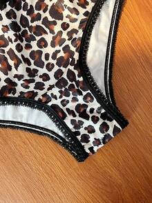 Bare Chapter 2pcs Leopard Print Women's Underwire Bra Set - Multicolor - View 11