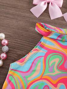 SHEIN 2pcs Baby Girl Knitted Sleeveless Vest And Flared Pants Set - Multicolor - View 6