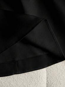 Qadelle French Style Black Bow Tie Acetate Camisole Mini Dress,Elegant Summer Waist Cinched Dress  Dinner Date,Parties,Graduations,Holidays,Weddings,Dances - Black - View 7