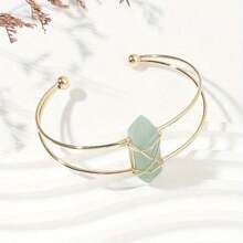 Cirelle 天然石六边形手镯 – 开口式，金属丝缠绕，时尚宝石手链，女士佳选，节日及派对礼物之选 - 彩色 - 查看 15