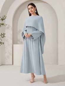 Veilorie Women's Elegant Party Beaded Decorated Arabic Style Dress - Mint Blue - View 8