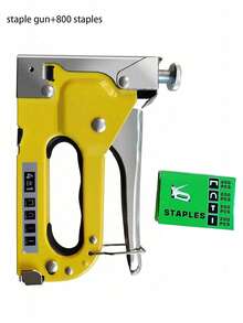 Manual Stapler Set - 4-In-1 Stapler For Wood, Fabric, Furniture, Roofing Felt - Staple Gun, 1600 Nails And 800 Nails Set Available - Yellow - View 7