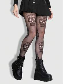 ROMWE Grunge Punk 1pc Sexy High Elasticity Women Pantyhose/Tights/Leggings - Black - View 1