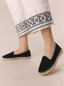 Styleloop 女士平底乐福鞋，休闲度假平底乐福鞋，编织材质，复古美式风格，波西米亚风，西部靴，科切拉音乐节，派对装扮 - 咖啡棕 - 查看 6