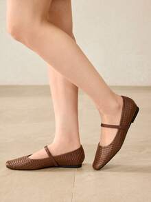 MOTF PREMIUM WOMEN SNAKESKIN PRINT SIMPLE & VERSATILE FLAT CASUAL SHOES, VALENTINES - Coffee - View 5