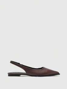 CUCCOO BIZCHIC Basic Simple Solid Pointed Toe Flats Commuter Shoes, Black Glossy PU For Women, Workplace Spring Shoes Spring Break Easter For Christmas Spring Shoes - patent leather brown - View 8