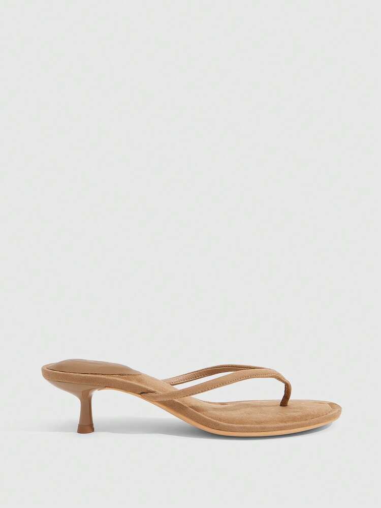 CUCCOO SZL Women Shoes New Low Heel Round Toe Pinch Feet Elegant, Sweet, Romantic, Leather Women's High Heel Sandals