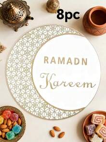 1-8 Alas Meja Bundar Aneka Warna untuk Ramadan, Cocok untuk Dekorasi Meja, Dekorasi Rumah, Acara Perjamuan, Makan Malam Perayaan, Pesta Liburan di Luar Ruangan, Dekorasi Meja, Aksesori yang Indah - MultiWarna - View 9