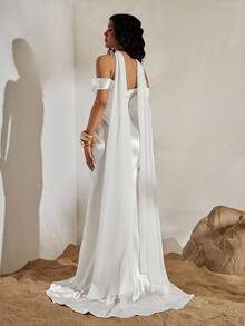 Opulessa Wedding Elegant Festival Party Beach Women's Solid Color White Woven Slit Dress, Suitable For Spring/Summer Vacation,Summer Dresses For Women - White - View 4