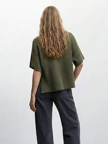 Maija Olive Green Women's Knitted Shawl Cardigan With Sleeves  Spring Summer Beach Outfits Inconsistency In Front And Back Essential For Fashion Enthusiasts - Army Green - View 5