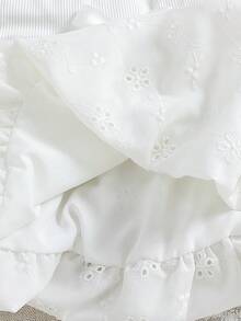 SHEIN Genkimix Kids Baby Girls' Solid Color A-Line Bubble Skirt All White Summer Cute Party Elegant Style Design For Play Daily Activities Or Special Occasions - White - View 8