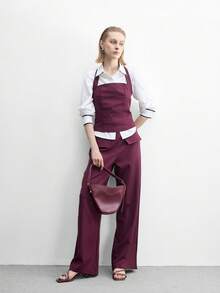 CUCCOO BIZCHIC Spring And Summer New Outdoor Women's Black Square Toe Open-Toed High-Heeled Sandals Women's Stiletto French With Skirt Strappy Sandals Summer Shoes - Burgundy - View 3