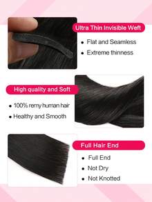 Seamless Clip Ins 18 Inch 8 Pcs 120g Seamless Clip In Hair Extensions Black Clip In Extensions Pu Weft Real Human Hair Clip Ins Silky Straight For Thinning Hair - SNatural - View 5