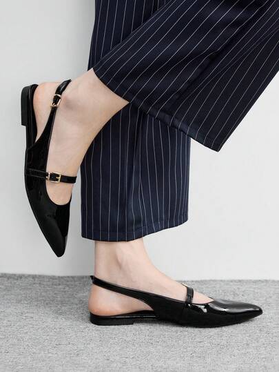 CUCCOO BIZCHIC European And American One-Word Bag Head Sandals Women's Summer Wear 2026 New Temperament Sexy Pointed Empty Flats