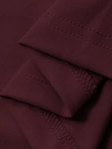 DAZY Áo khoác ngắn tay cổ đứng màu xanh lá cây, có khóa kéo, ôm dáng, thích hợp cho mùa hè và mùa xuân. - Màu Đỏ Sâu - Xem 4