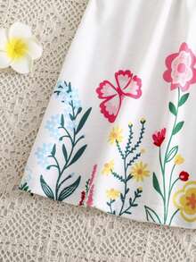 SHEIN Playful Pals Baby Girls' Cute Bee Animal Element Sleeveless Dress, Fashion New Style For Spring & Summer - Multicolor - View 8