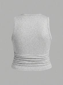 SHEIN EZwear 3件套女士休闲纯色加大码圆领吊带背心，适合夏季 - 彩色 - 查看 4
