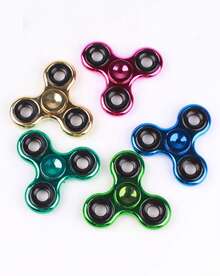 Multi-Color Electroplated Finger Spinner Fidget Stress Relief Toy For Children - Multicolor - View 9