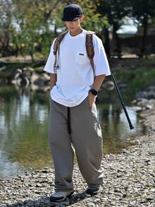 DAZY 男士白色短袖T恤，带品牌标识设计，夏季款 - 白色 - 查看 5