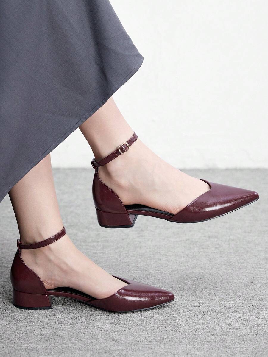 CUCCOO BIZCHIC 简约大方时尚百搭休闲通勤女式平底鞋 - 棗紅色 - 查看 1