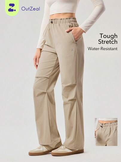 OutZeal Women Sports Pants Workout Hiking Water-Resistant Stretchy Lightweight Active Bottoms