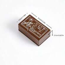Cirelle 1pc Vintage Pattern Wooden Stamp -Handcrafted Tool For Scrapbooking, Journaling & Greeting Card Decoration - Multicolor - View 11